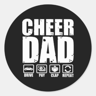 Funny Cheer Vater Proud Cheerleader Pater Spaß Fet Runder Aufkleber