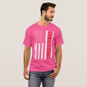 Funny Cheer Vater US American Flag Chereleader T-Shirt (Vorne ganz)