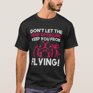 Funny Cheerleader Flying and Falling Cheerleading T-Shirt