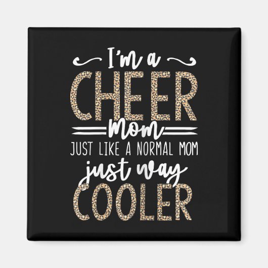 Funny Cheerleading Mother Leopard Cheetah Print Ch Magnet (Vorne)