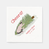Funny Cheers! Cat vs Christmas Tree Holidays Serviette (Vorderseite)