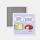 Funny Cheese Cartoon Flirt beim Verkochen Party Magnet (Vorderseite/Rückseite)