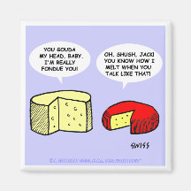Funny Cheese Cartoon Flirt beim Verkochen Party
