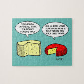 Funny Cheese Degustation Party Smalltalk Cartoon Puzzle (Horizontal)