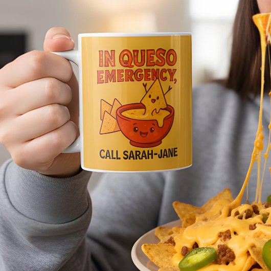 Funny Cheese Geschenk in Queso Emergency Kaffeetasse