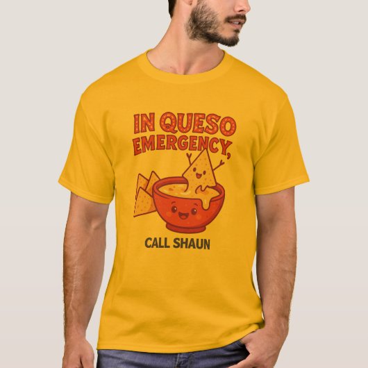 Funny Cheese Geschenk in Queso Emergency T-Shirt (Vorderseite)