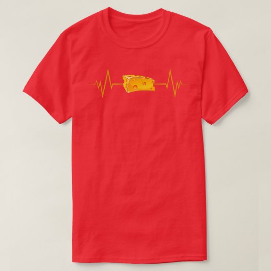 Funny Cheese Heartbeat Cheese Lover T-Shirt (Design vorne)