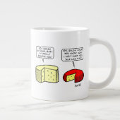 Funny Cheese Liebhaber des Cartoon Jumbo-Tasse (Rechts)