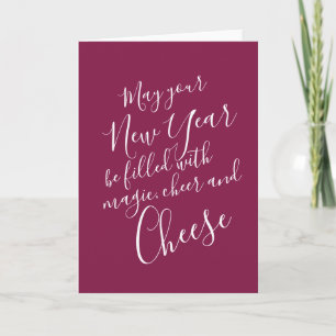 Funny Cheese Lover New Year Cards Karte