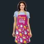 Funny Cheese The Day Niedlich Dairy Product Muster Schürze<br><div class="desc">Lustvolle und coole Schürze,  um das Kochen noch angenehmer zu machen. Personalisiertes Geschenk für Familie und Freunde,  die Liebe Kochen,  Backen und probieren neue Rezepte in der Küche. Passen Sie die Formulierung an Ihren Anlass an. Mit dem Design-Tool können Sie den Schriftart-,  Schriftart- und Schriftart-Typ weiter ändern.</div>