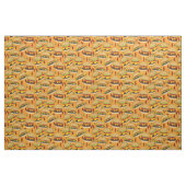 Funny Cheeseburger auf gelbem Lebensmittelmuster Stoff (Fat Quarter (45,7 x 55,9 cm))