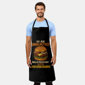 Funny Cheeseburger Eater Beziehung mit Burger Schürze (Getragen)