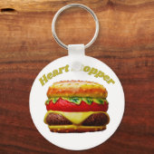 Funny Cheeseburger Heart Stopper Design Schlüsselanhänger (Vorderseite)