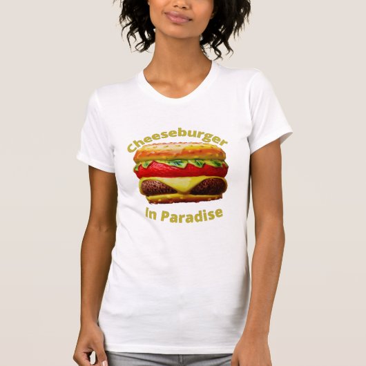 Funny Cheeseburger im Paradies T-Shirt (Vorderseite)