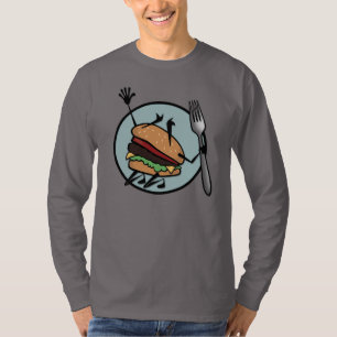 FUNNY CHEESEBURGER LONG SLEEVE T - SHIRT