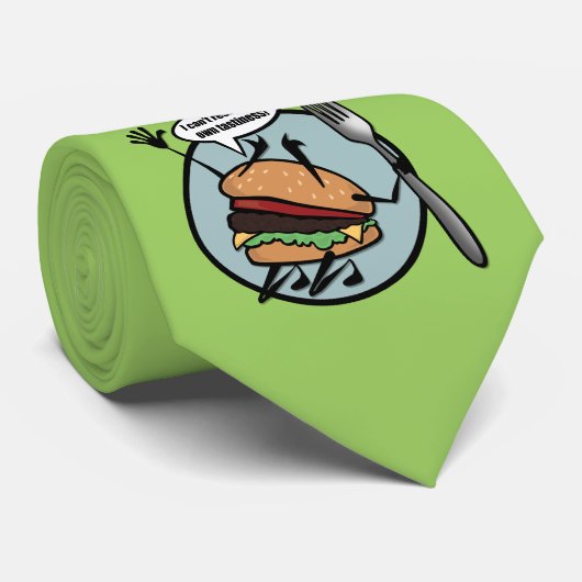 FUNNY CHEESEBURGER NECK TIE KRAWATTE (Gerollt)