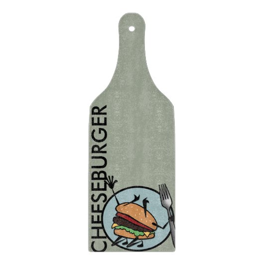 FUNNY CHEESEBURGER PADDLE CUTTING BOARD SCHNEIDEBRETT (Vorderseite)