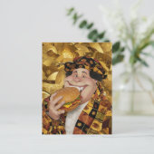 Funny Cheeseburger Person Postkarte (Stehend Vorderseite)