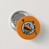 FUNNY CHEESEBURGER RUNDE BUTTON RÜCKKOPF (Vorne & Hinten)