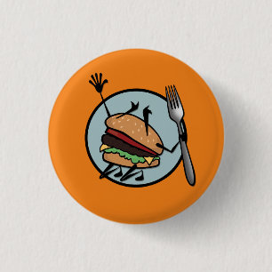 FUNNY CHEESEBURGER RUNDE BUTTON RÜCKKOPF