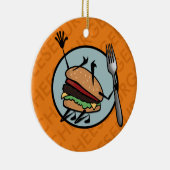 FUNNY CHEESEBURGER RUNDE KERAMIK ORNAMENT (Rechts)