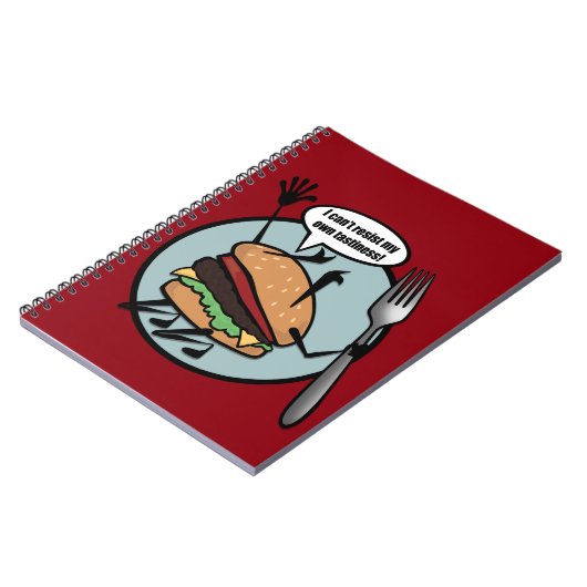 FUNNY CHEESEBURGER SPIRAL NOTEBOOK NOTIZBLOCK (Linke Seite)