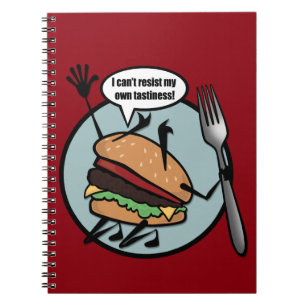 FUNNY CHEESEBURGER SPIRAL NOTEBOOK NOTIZBLOCK
