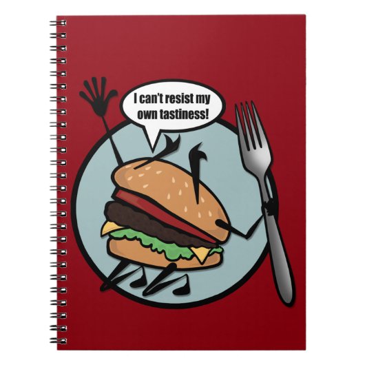 FUNNY CHEESEBURGER SPIRAL NOTEBOOK NOTIZBLOCK (Vorderseite)