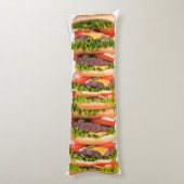 Funny Cheeseburger Stack Seitenschläferkissen (Rückseite (Vertikal))