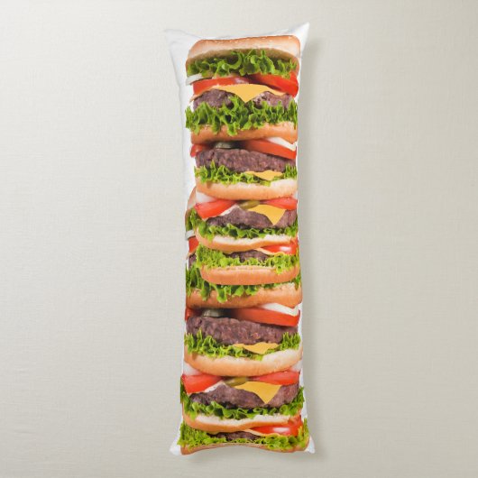 Funny Cheeseburger Stack Seitenschläferkissen (Rückseite (Vertikal))