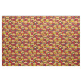 Funny Cheeseburger über Red Food Patches Stoff (Fat Quarter (45,7 x 55,9 cm))