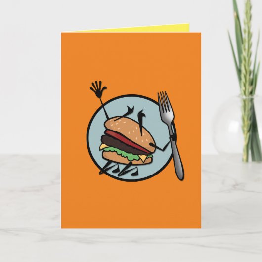 FUNNY CHEESEBURGER VERTICAL GREETING CARD KARTE (Vorderseite)