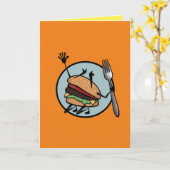 FUNNY CHEESEBURGER VERTICAL GREETING CARD KARTE (Gelbe Blume)
