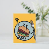 FUNNY CHEESEBURGER VERTICAL POSTCARD POSTKARTE (Stehend Vorderseite)