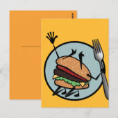 FUNNY CHEESEBURGER VERTICAL POSTCARD POSTKARTE (Vorne/Hinten)