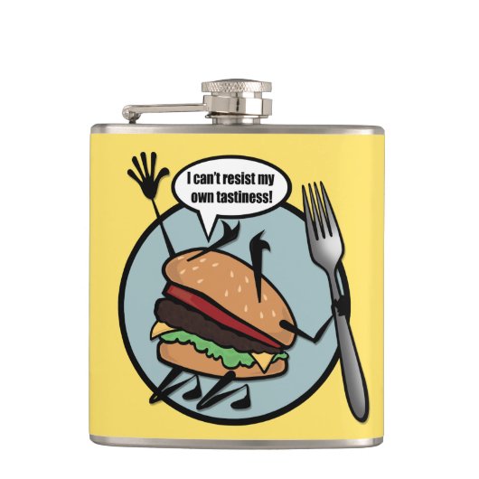 FUNNY CHEESEBURGER VINYL WRAPPED FLASK FLACHMANN (Vorderseite)