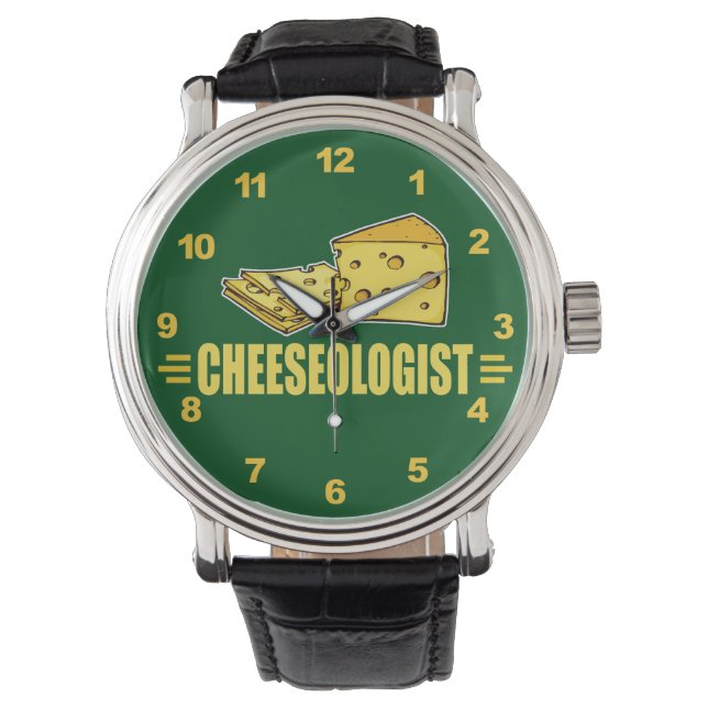 Funny Cheeseologist Cheesehead Armbanduhr (Vorderseite)