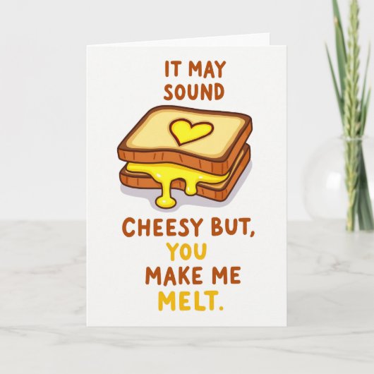 Funny Cheesy Melt Love Card Karte (Vorderseite)