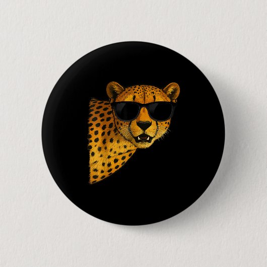 Funny Cheetah Art For Men Women Kids Animal Safari Button (Vorderseite)