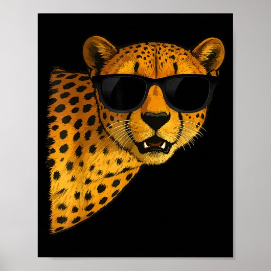 Funny Cheetah Art For Men Women Kids Animal Safari Poster (Vorne)