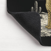 Funny Cheetah Cowboy Western Ufo Safari Tier Mousepad (Ecke)