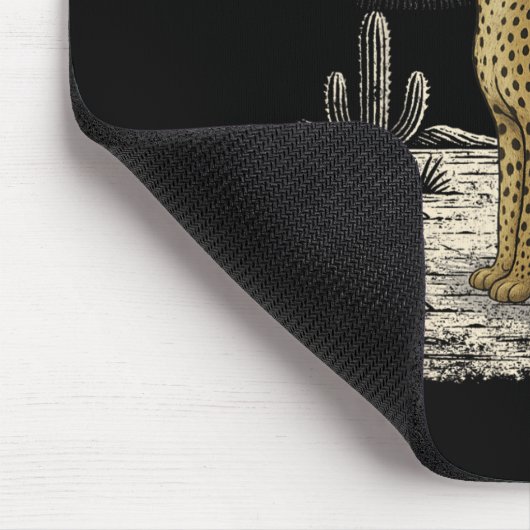 Funny Cheetah Cowboy Western Ufo Safari Tier Mousepad (Ecke)