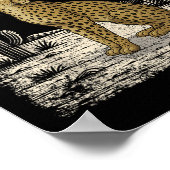 Funny Cheetah Cowboy Western Ufo Safari Tier Poster (Ecke)