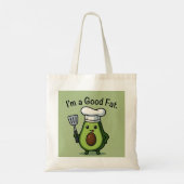 Funny Chef Avocado "Good Fat" Reusable Tote Bag Tragetasche (Rückseite)
