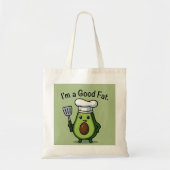 Funny Chef Avocado "Good Fat" Reusable Tote Bag Tragetasche (Vorne)