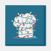 Funny Chef Christmas Graphics Lights Lover Cook Co Magnet (Vorne)