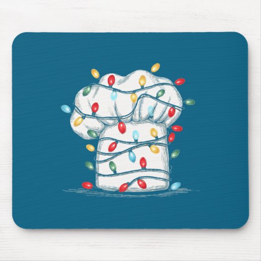 Funny Chef Christmas Graphics Lights Lover Cook Co Mousepad (Vorne)