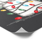 Funny Chef Christmas Graphics Lights Lover Cook Co Poster (Ecke)