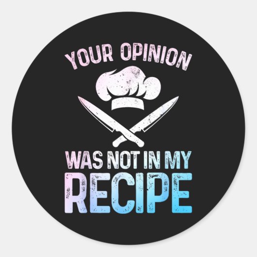 Funny Chef Design For Men Women Cook Cooking Culin Runder Aufkleber (Vorderseite)
