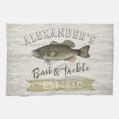 Funny Chef Simple Fisherman Bait and Tackle Sign Geschirrtuch (Horizontal)